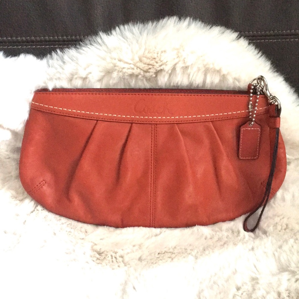 Coach Soho Pleated Leather Clutch / Wristlet